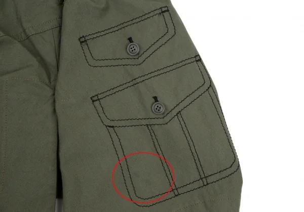 コムデギャルソンCOMME des GARCONS ポケットだまし絵ステッチ変形スカートパンツ カーキS K-107019_010