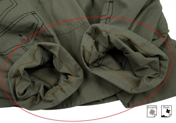 コムデギャルソンCOMME des GARCONS ポケットだまし絵ステッチ変形スカートパンツ カーキS K-107019_012