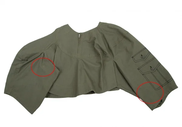 コムデギャルソンCOMME des GARCONS ポケットだまし絵ステッチ変形スカートパンツ カーキS K-107019_013