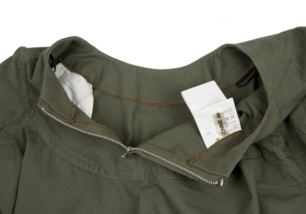 コムデギャルソンCOMME des GARCONS ポケットだまし絵ステッチ変形スカートパンツ カーキS K-107019_016