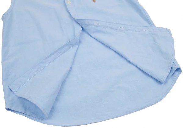 ラルフローレンスポーツRALPH LAUREN SPORT ポニーワンポイント刺繍オックスフォードノースリーブシャツ 水色6 K-107027_010
