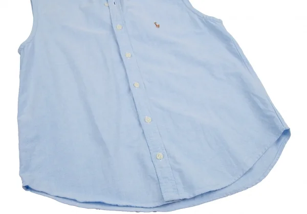 ラルフローレンスポーツRALPH LAUREN SPORT ポニーワンポイント刺繍オックスフォードノースリーブシャツ 水色6 K-107027_008