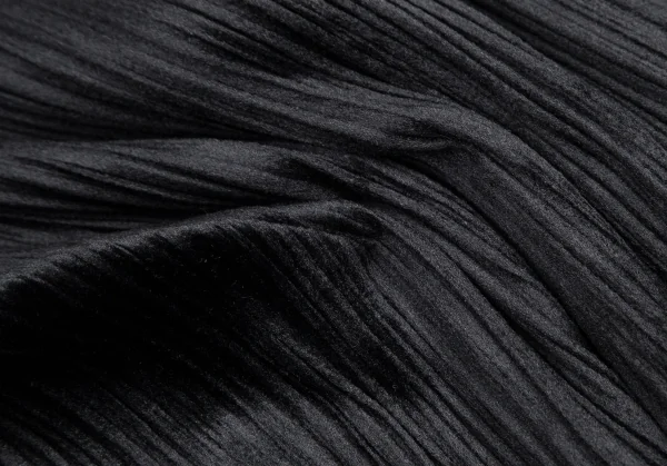 プリーツプリーズPLEATS PLEASE プリーツベロアショールジャケット 黒3 K-107039_013