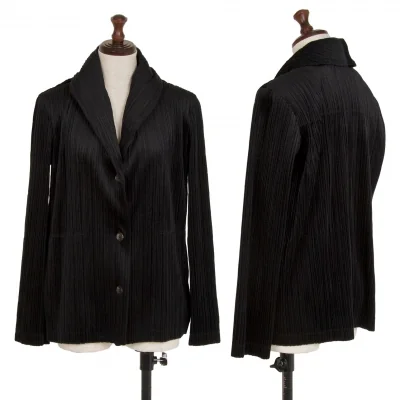 プリーツプリーズPLEATS PLEASE プリーツベロアショールジャケット