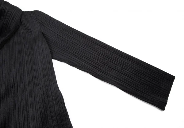 プリーツプリーズPLEATS PLEASE プリーツベロアショールジャケット 黒3 K-107039_006