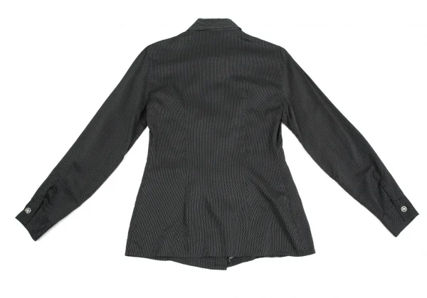 ヴェルサーチ ジーンズクチュールVERSACE JEANS COUTURE メデューサメタルボタンピンドットストライプシャツ 黒XS K-107046_010