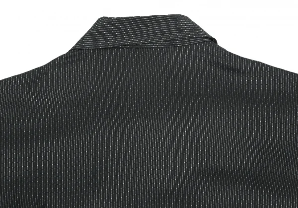 ヴェルサーチ ジーンズクチュールVERSACE JEANS COUTURE メデューサメタルボタンピンドットストライプシャツ 黒XS K-107046_011