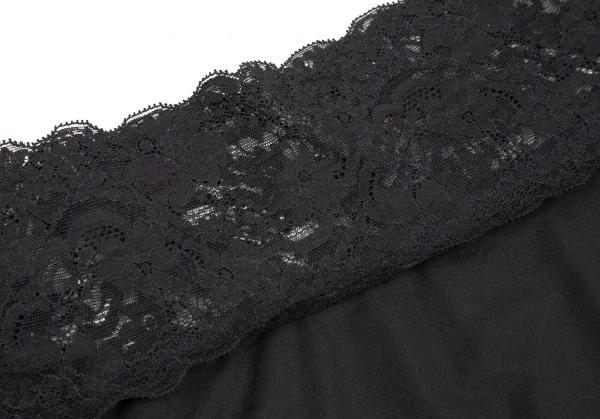 ジュニアゴルチエJUNIOR GAULTIER ナイロンレースドレープネックストレッチカットソー 黒40 K-107050_004