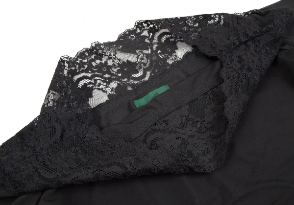 ジュニアゴルチエJUNIOR GAULTIER ナイロンレースドレープネックストレッチカットソー 黒40 K-107050_005