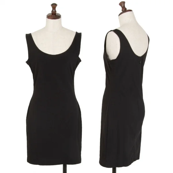 ジュニアゴルチエJUNIOR GAULTIER コットンバックジップストレッチノースリーブワンピース 黒40 K-107051_001