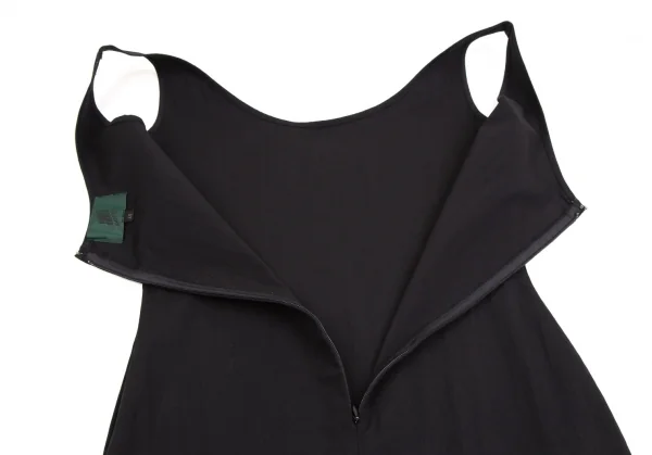 ジュニアゴルチエJUNIOR GAULTIER コットンバックジップストレッチノースリーブワンピース 黒40 K-107051_010