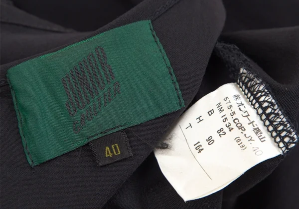 ジュニアゴルチエJUNIOR GAULTIER コットンバックジップストレッチノースリーブワンピース 黒40 K-107051_013