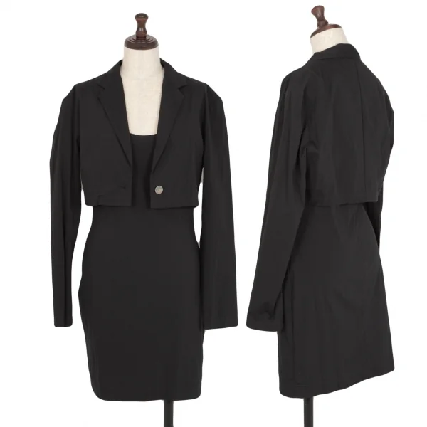 ジュニアゴルチエJUNIOR GAULTIER コットンショート丈ストレッチテーラードジャケット 黒40 K-107052_012