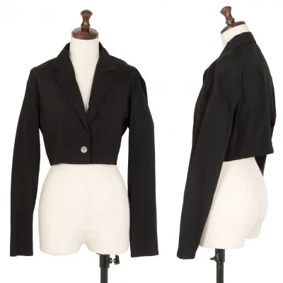 ジュニアゴルチエJUNIOR GAULTIER コットンショート丈ストレッチテーラードジャケット 黒