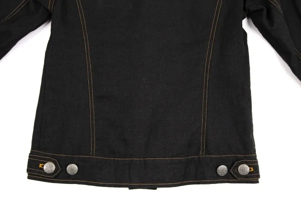 ゴルチエジーンズGAULTIER JEAN'S リネン襟ワッペンジャケット 黒40 K-107069_014