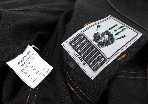 ゴルチエジーンズGAULTIER JEAN'S リネン襟ワッペンジャケット 黒40 K-107069_017