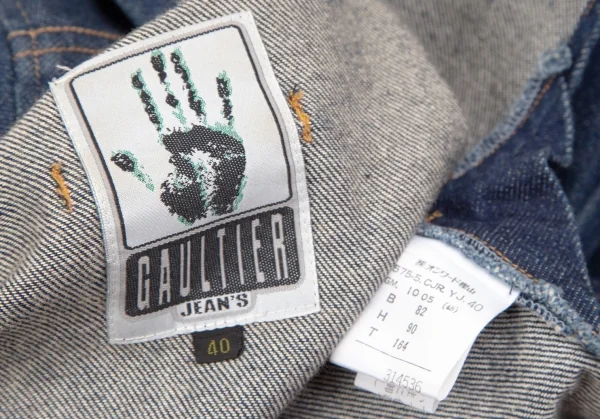 ゴルチエジーンズGAULTIER JEAN'S コットンベルテッドデニムジャケット インディゴ40 K-107070_019