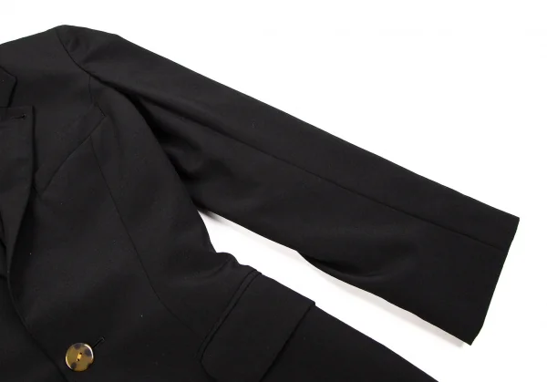 ジャンポールゴルチエJean Paul GAULTIER ウールバックレースアップメッシュ着脱ジャケット 黒40 K-107073_005