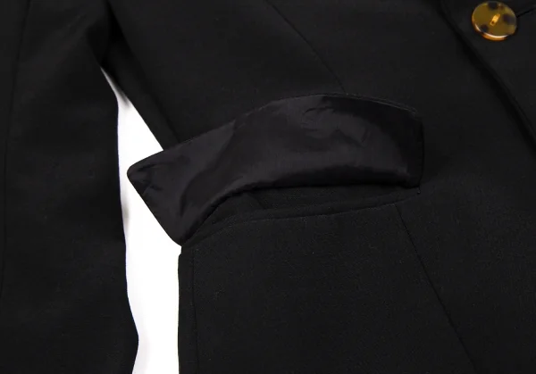 ジャンポールゴルチエJean Paul GAULTIER ウールバックレースアップメッシュ着脱ジャケット 黒40 K-107073_009