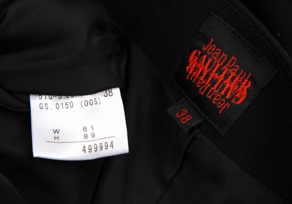 ジャンポールゴルチエJean Paul GAULTIER ウールバックレースアップロングスカート 黒38 K-107074_013