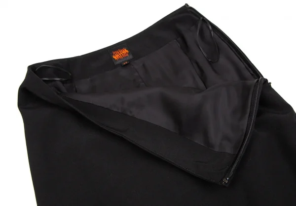 ジャンポールゴルチエJean Paul GAULTIER ウールバックレースアップロングスカート 黒38 K-107074_004