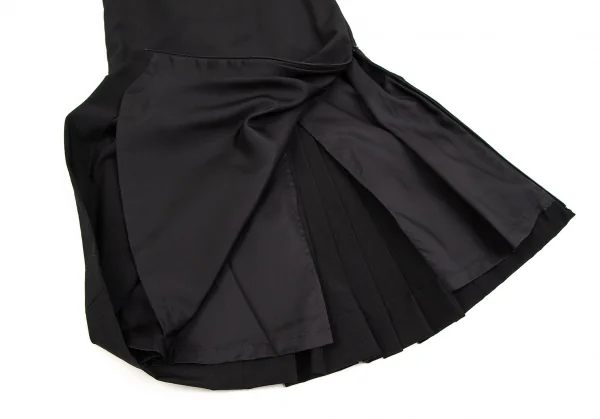 ジャンポールゴルチエJean Paul GAULTIER ウールバックレースアップロングスカート 黒38 K-107074_006