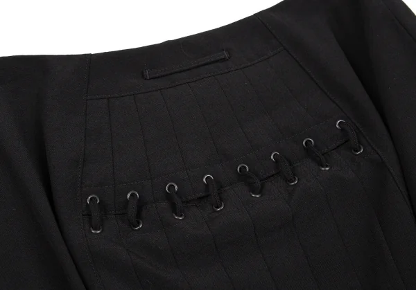 ジャンポールゴルチエJean Paul GAULTIER ウールバックレースアップロングスカート 黒38 K-107074_008
