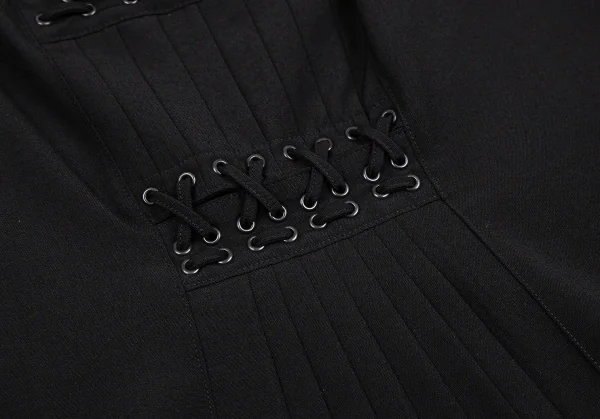 ジャンポールゴルチエJean Paul GAULTIER ウールバックレースアップロングスカート 黒38 K-107074_009
