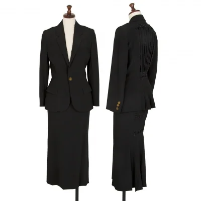 ジャンポールゴルチエJean Paul GAULTIER ウールレースアップデザインセットアップスーツ 黒