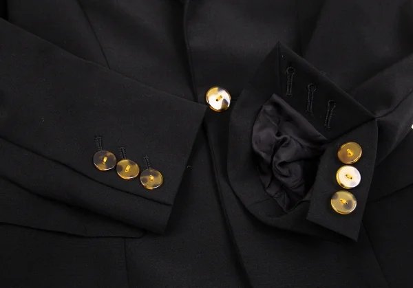 ジャンポールゴルチエJean Paul GAULTIER ウールレースアップデザインセットアップスーツ 黒40・38 K-107075_005