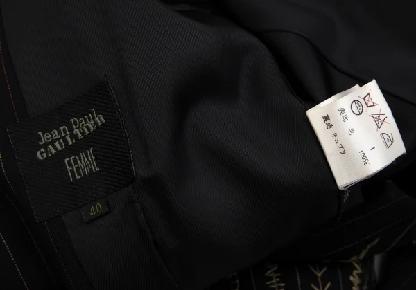 Jean-Paul GAULTIER FEMME Wool Stripe Stitch Jacket K-107084_020