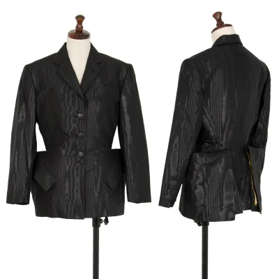 ジャンポールゴルチエ ファムJean Paul GAULTIER FEMME 光沢コットンポリ裾ボタン留め変形ジャケット