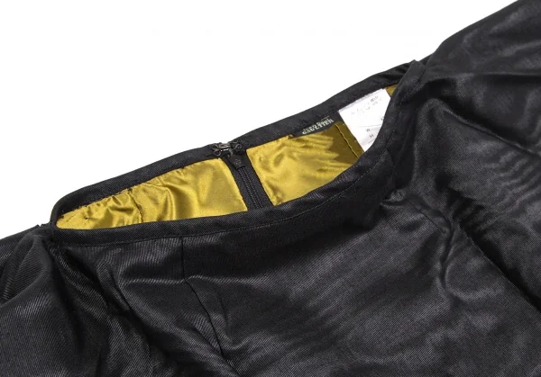 ジャンポールゴルチエ ファムJean Paul GAULTIER FEMME 光沢コットンポリ裾ボタン留め変形セットアップスーツ 黒40 K-107092_014