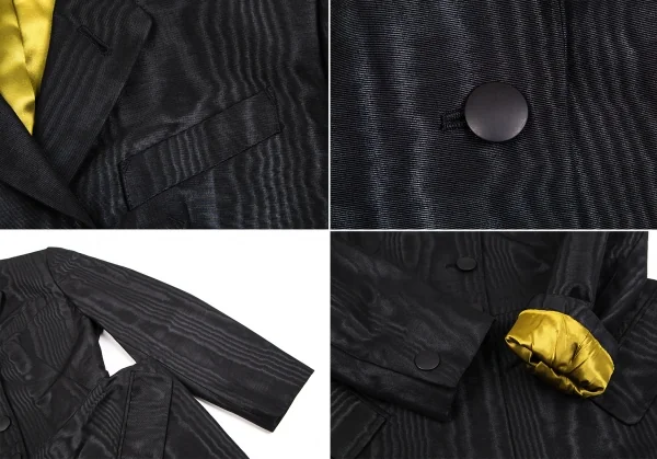 ジャンポールゴルチエ ファムJean Paul GAULTIER FEMME 光沢コットンポリ裾ボタン留め変形セットアップスーツ 黒40 K-107092_006