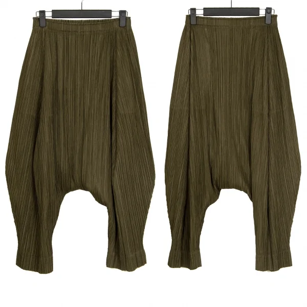 プリーツプリーズPLEATS PLEASE プリーツサルエルパンツ カーキ4 K-107131_001