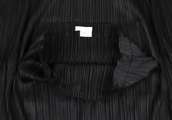 プリーツプリーズPLEATS PLEASE フリルドレープベストドッキングスカートワンピース 黒5 K-107144_010