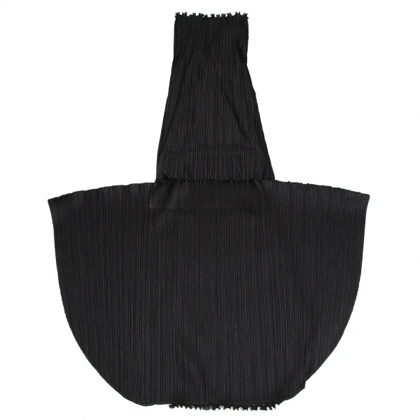 プリーツプリーズPLEATS PLEASE フリルドレープベストドッキングスカートワンピース 黒5 K-107144_013