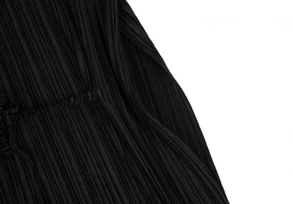 プリーツプリーズPLEATS PLEASE フリルドレープベストドッキングスカートワンピース 黒5 K-107144_005