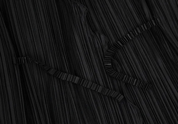 プリーツプリーズPLEATS PLEASE フリルドレープベストドッキングスカートワンピース 黒5 K-107144_006