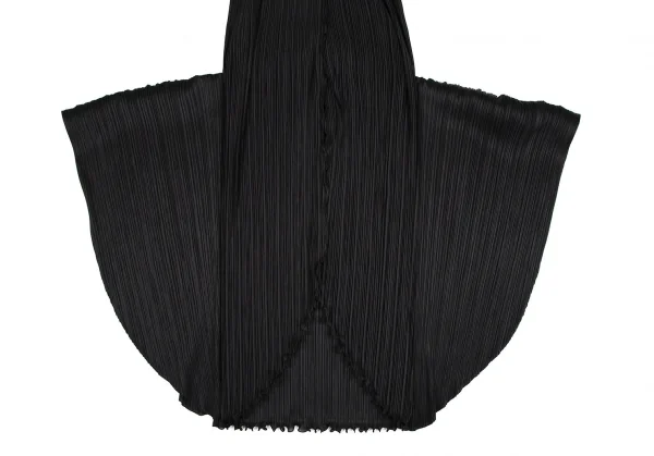 プリーツプリーズPLEATS PLEASE フリルドレープベストドッキングスカートワンピース 黒5 K-107144_007