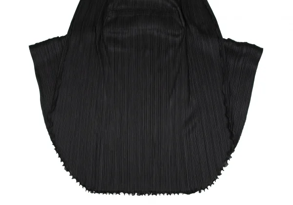 プリーツプリーズPLEATS PLEASE フリルドレープベストドッキングスカートワンピース 黒5 K-107144_008