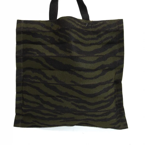 イッセイミヤケISSEY MIYAKE タイガーカモプリーツミニトートバッグ モスグリーン黒 K-107161_002