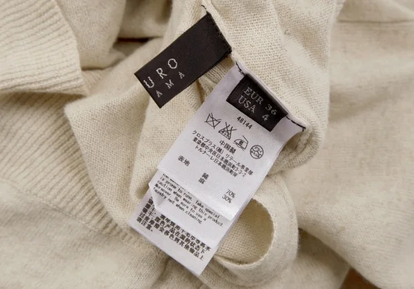 アツロウタヤマATSURO TAYAMA コットンリネンフルダブルジップサークルシルエットニット オートミール36 K-107173_014