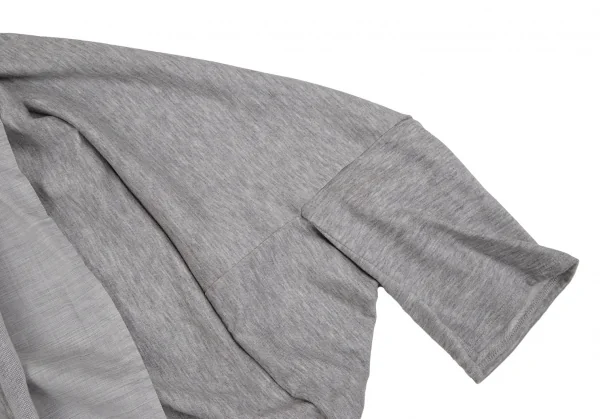 アツロウタヤマATSURO TAYAMA コットンドレープレイヤードフーテッドバックジップトップス グレー36 K-107174_005