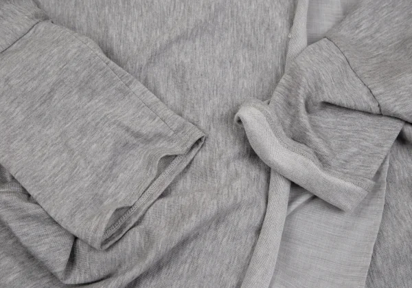 アツロウタヤマATSURO TAYAMA コットンドレープレイヤードフーテッドバックジップトップス グレー36 K-107174_006