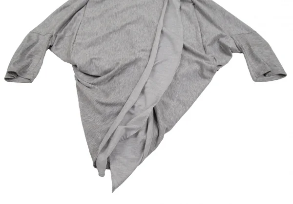 アツロウタヤマATSURO TAYAMA コットンドレープレイヤードフーテッドバックジップトップス グレー36 K-107174_007