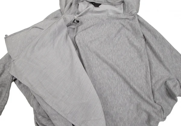 アツロウタヤマATSURO TAYAMA コットンドレープレイヤードフーテッドバックジップトップス グレー36 K-107174_008