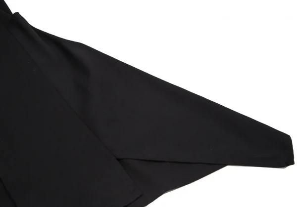 ヨウジヤマモト ファムYohji Yamamoto FEMME コットンギャバ袖切替アシンメトリーロングコート 黒3 K-107185_010