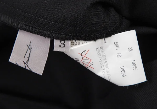 ヨウジヤマモト ファムYohji Yamamoto FEMME コットンギャバ袖切替アシンメトリーロングコート 黒3 K-107185_016