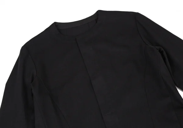 ヨウジヤマモト ファムYohji Yamamoto FEMME コットンギャバ袖切替アシンメトリーロングコート 黒3 K-107185_003